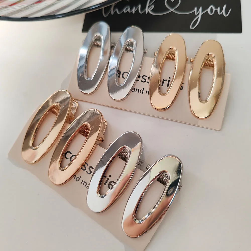 4 قطع من مشابك الشعر الجانبية على شكل دبوس الشعر المصنوعة من سبائك الذهب والفضة الأوروبية والأمريكية للفتيات والنساء وإكسسوارات الشعر الكورية للحفلات #4