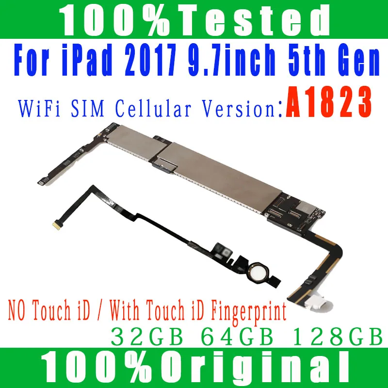 

A1823 WiFi 3G Cellular Version For IPad 2017 9.7inch 5th Gen Motherboard Unlocked Logic Board Clean icloud