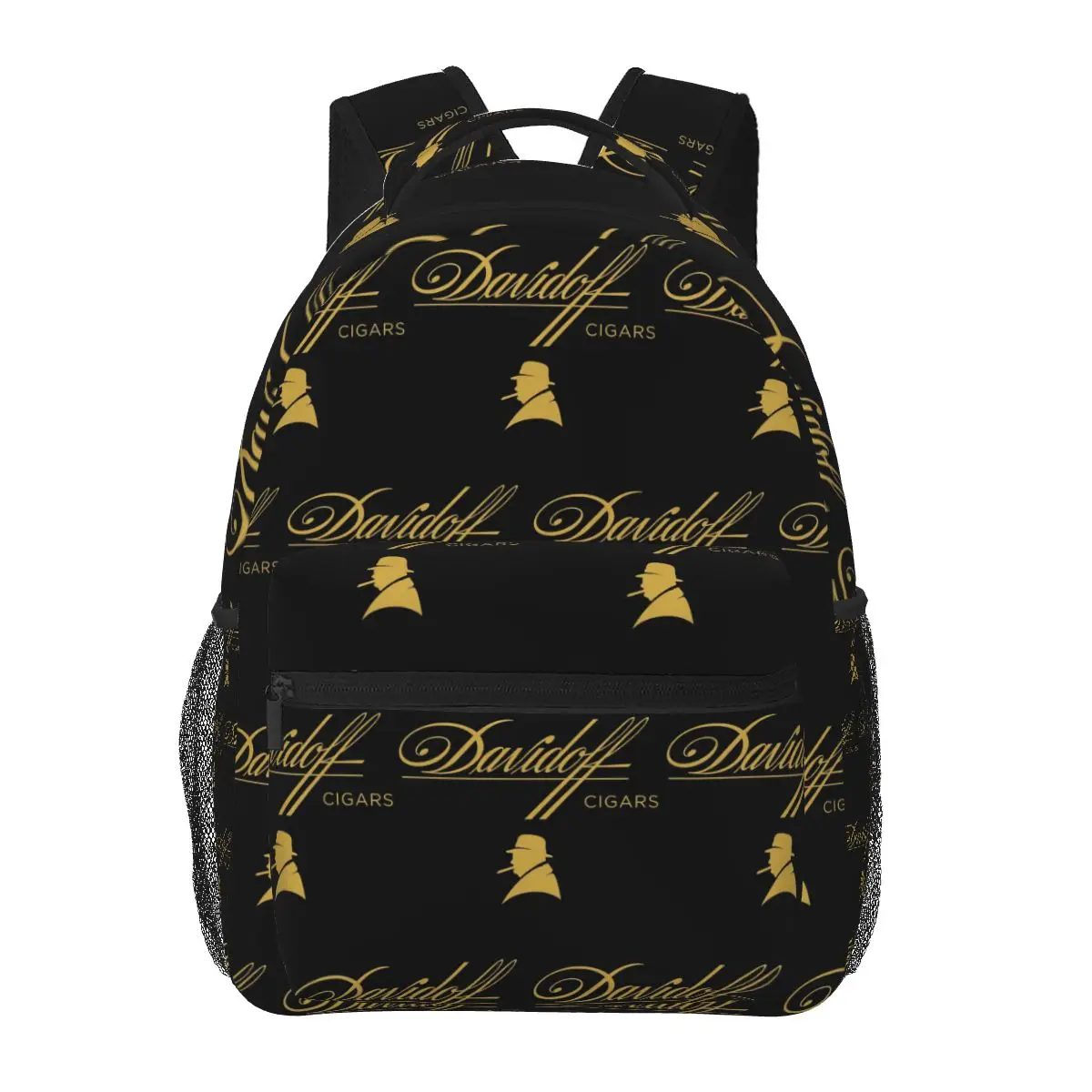 Davidoff Cigars Mochila negra para estudiantes, mochila escolar, mochila de viaje para senderismo, mochila de moda para hombres y mujeres, bolsos de hombro