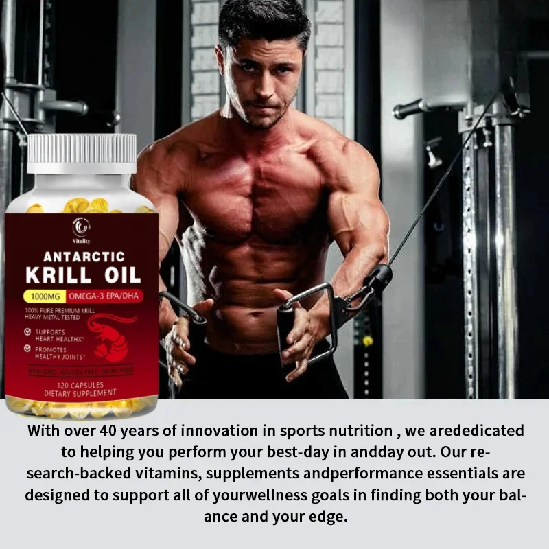 Vitality Krill Oil Capsule 1000 mg with Astaxanthin Sustainable Dietary Supplement Omega 3 - 60/120 Capsules