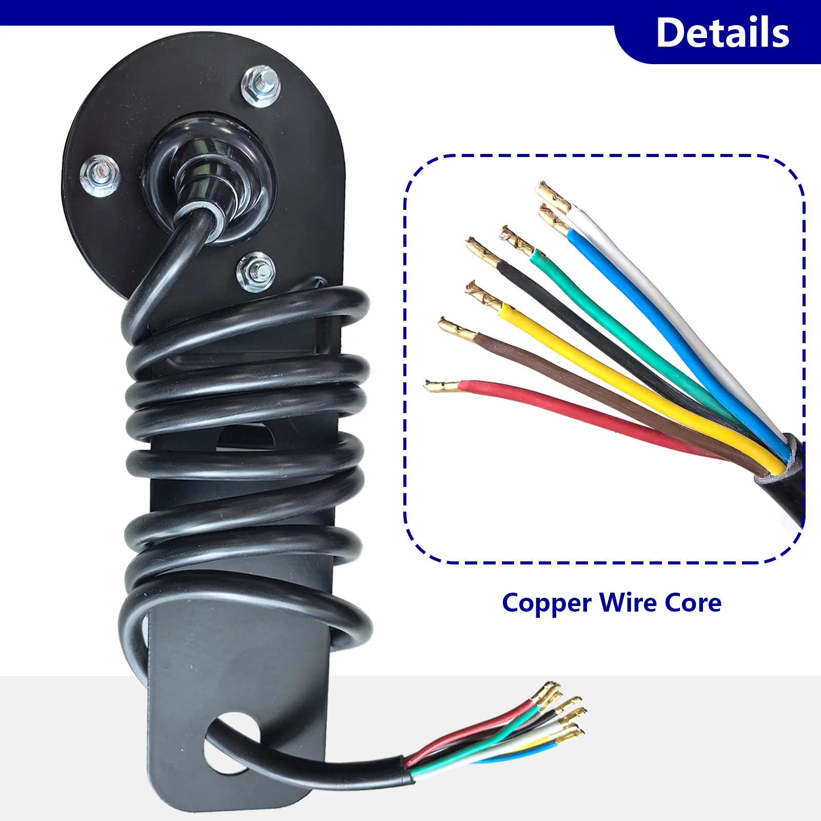 1.5M 12N 7Pin 사전 배선 소켓 자동차 트레일러 캐러밴 전기 장착 플레이트 전기 와이어 부품 배선 커넥터 견인 견인 바