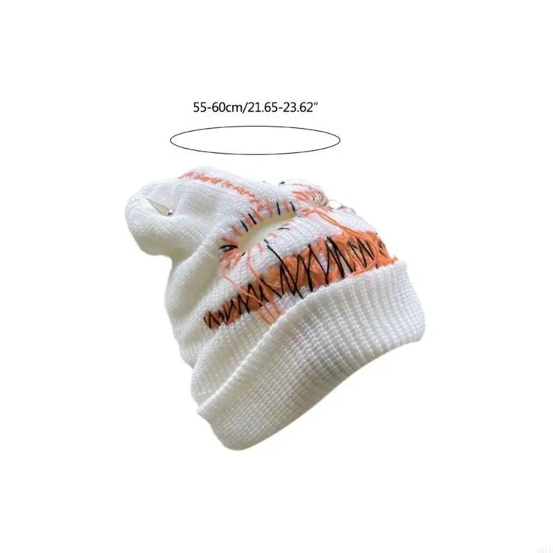 50LE Halloween Balaclava Funny Balaclava Face Mask Balaclava Distressed Party Hat Scary Balaclava Hooded Knitted Hat