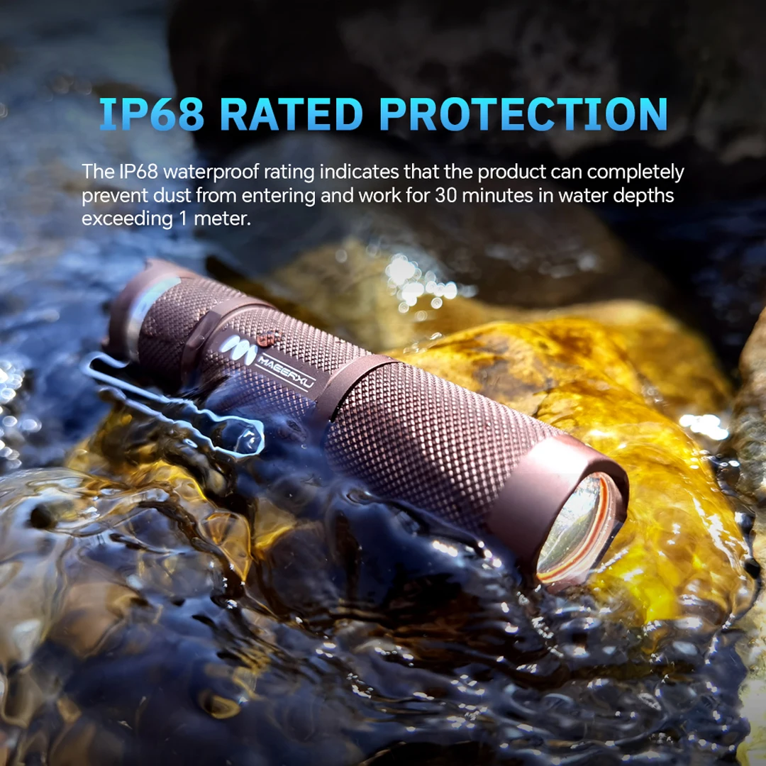 Maeerxu EC11 14500 AA EDC 900 Lumens Mini Pocket Flashlight Daily Carry