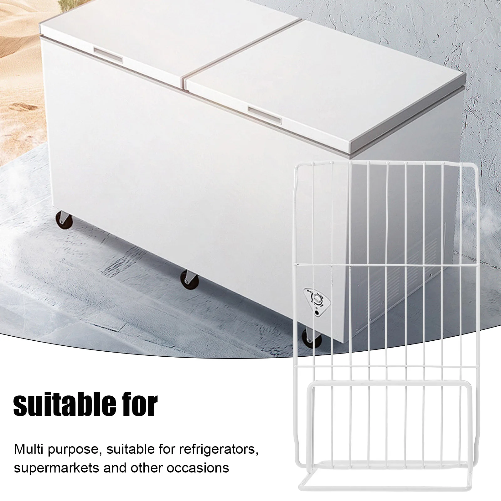 

2pcs Freezer Partition 32-34cm Wide 29cm High Iron Wire Fridge Divider Chest Organizer Shelf Separator Refrigerator