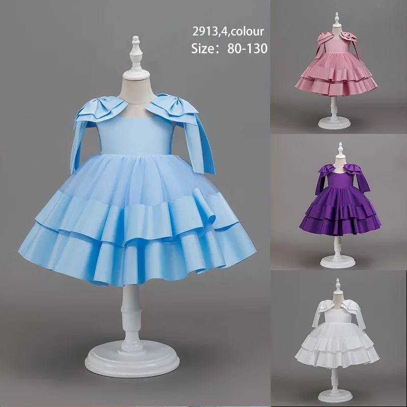 Girls' flower girl first birthday dress new trendy cute princess for little girls baby dress