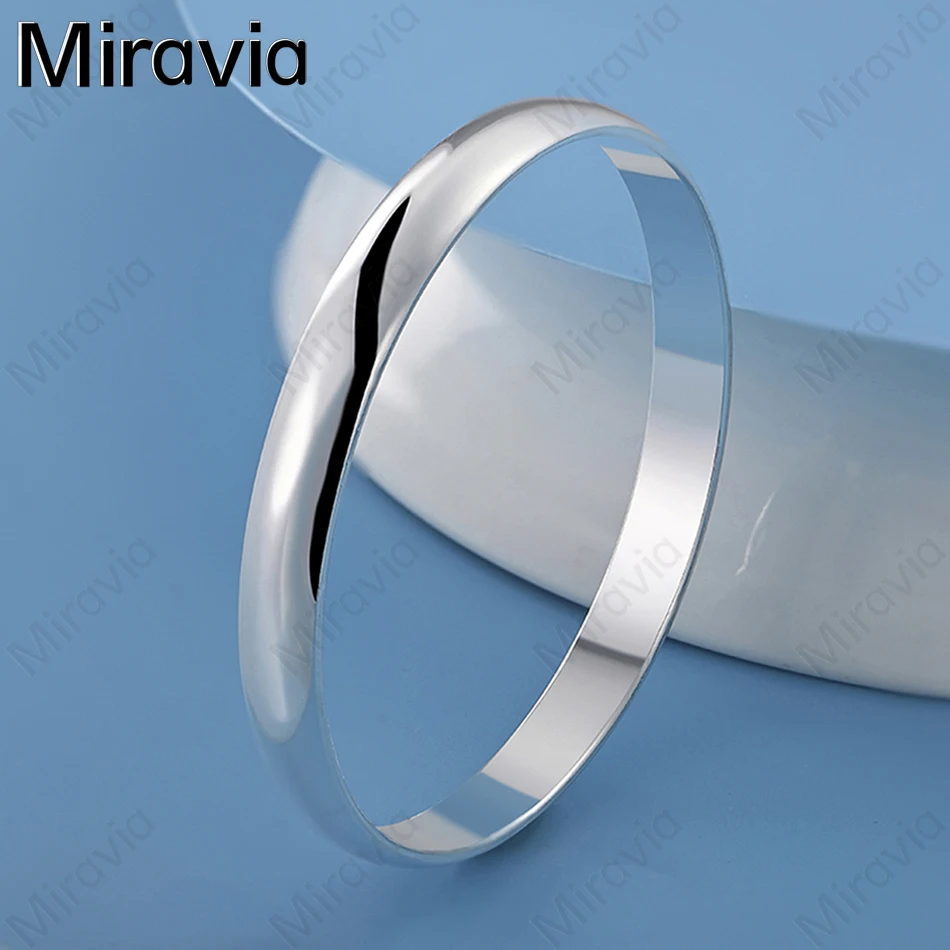 

Miravia 925 Sterling Silver Minimalist Geometry 8mm Round Smooth Bracelet Noble And Versatile Women'S Birthday Gift Jewelry