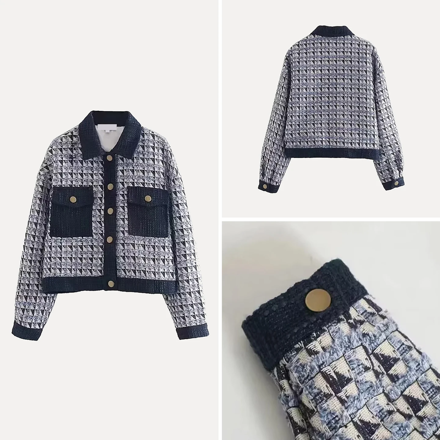 

Вовняное пальто с модным ромбовидным узором, женское осеннее новое поступление, уличное пальто со стойкой, длинное свековое пальто на пуговицах