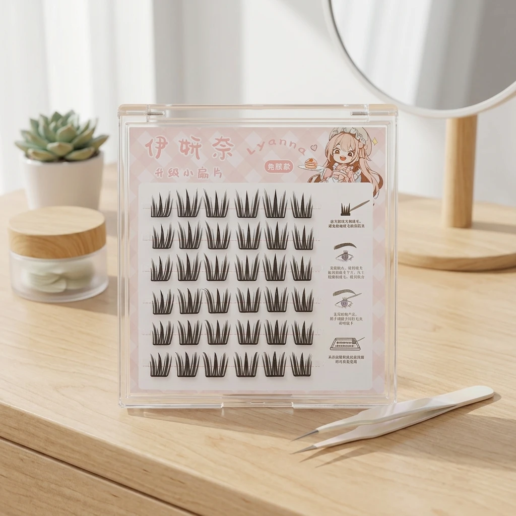 Ultra Thin Flat False Eyelashes Natural Single Cluster Lashes for Daily Use