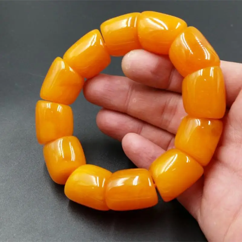 

Factory Direct Sale New Beeswax Color Bamboo Knot Bracelet Chicken Oil Yellow Beeswax Color Bracelet Old Beeswax Color Bracelet