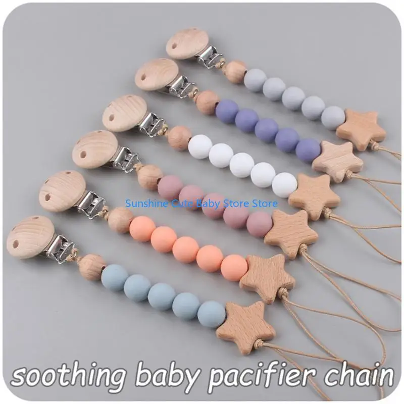

C5af Pacifier Clips Baby Girl Silicone Doperders Silicone Clip с игрушками из бисера прорезывания зубов