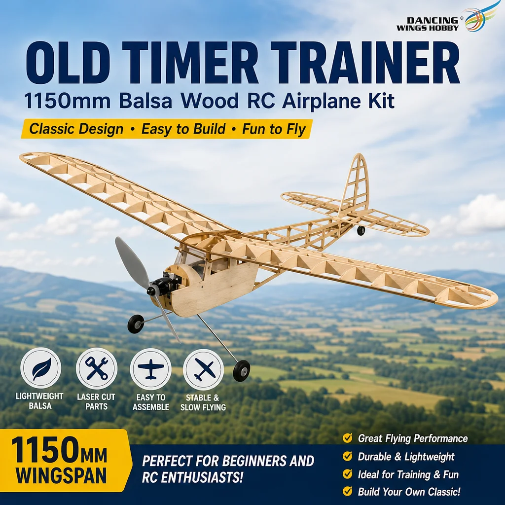 DW Hobby Z01 Cute Girl 1150mm Balsa Kit – 45in Old Timer Laser Cut Wood Glider ARF