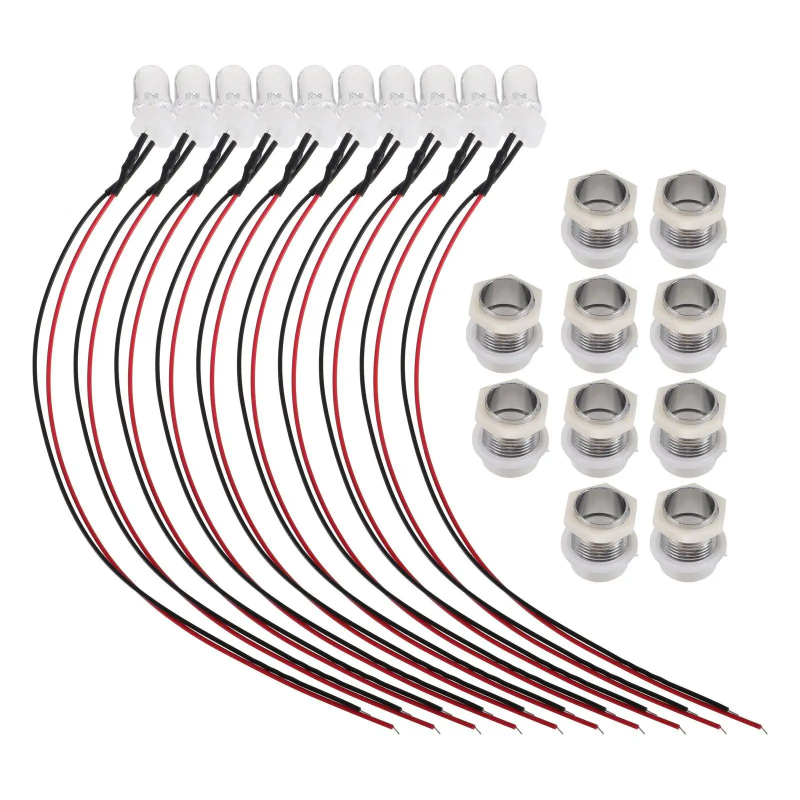 10Pcs LED Light Metal Base Flash Light Precise Design Easy Install Long Service Life Perfect for Science Experiments DIY