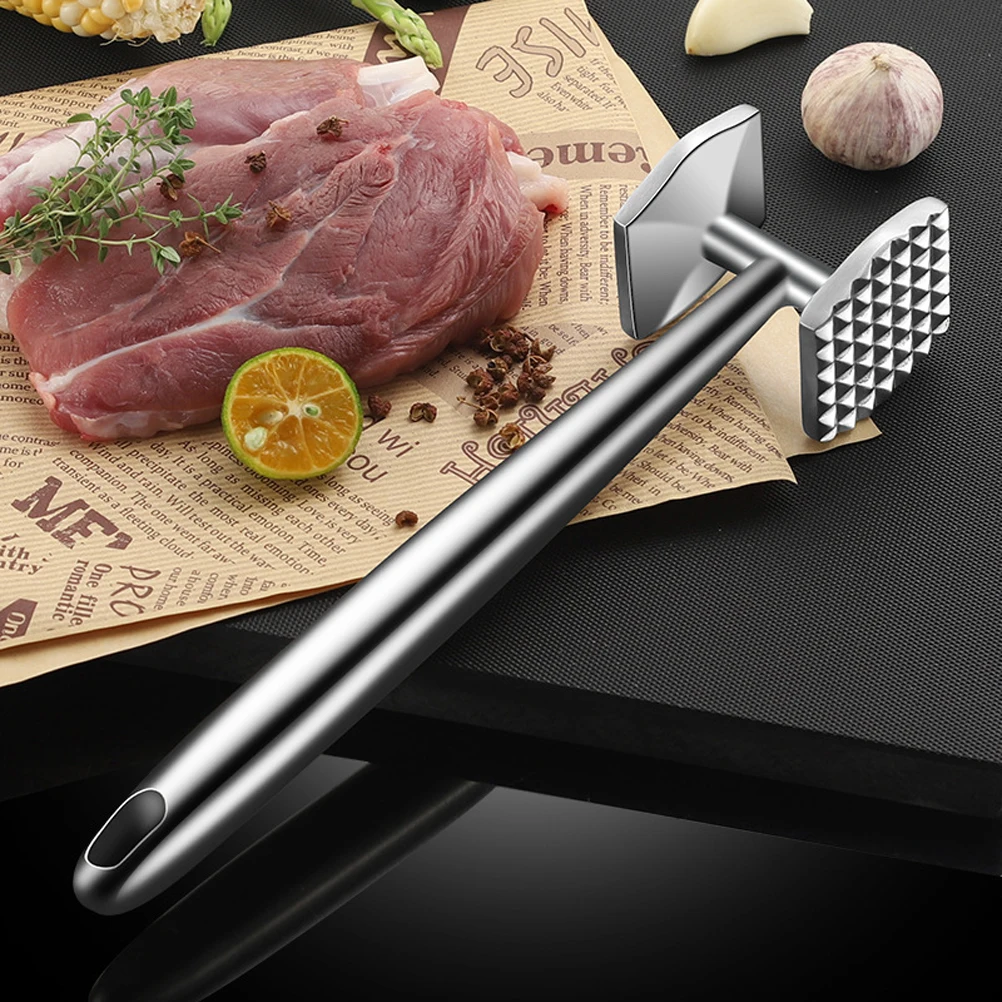 

Stainless Steel Hammer 304 Grade Silver Beef Pounder Tenderizer Tool Household Meat Hammer Kitchen Use Long Lasting Easy Clean