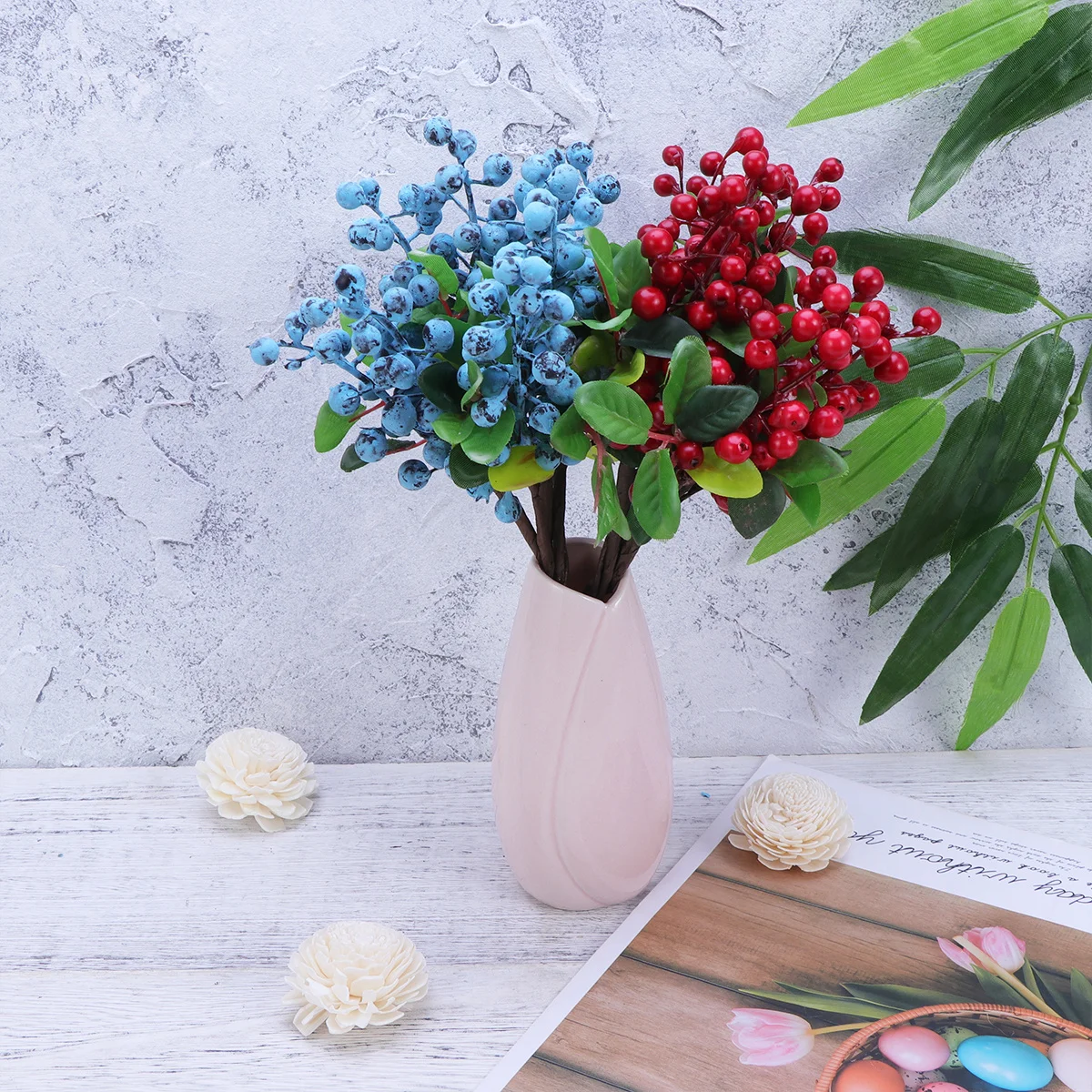 

10pcs Simulated Berries Lifelike Pvc Blueberry Decor For Christmas Wedding Home Party Diy Craft Berry Flower Artificial Berries
