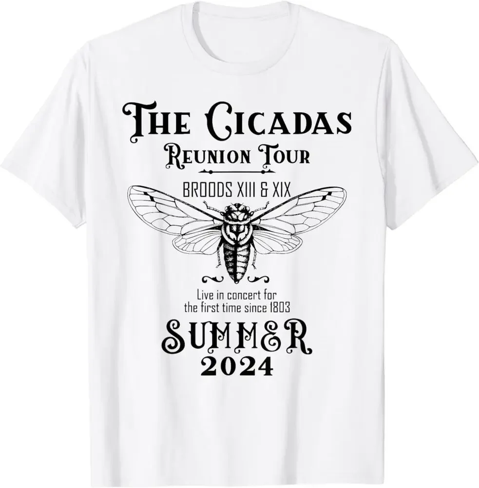 Cicada Brood XIII XIX Summer 2024 Reunion Tour Swarm Cicadas Unisex T-ShirtAnime pattern Y2K top unisex summer short sleeve