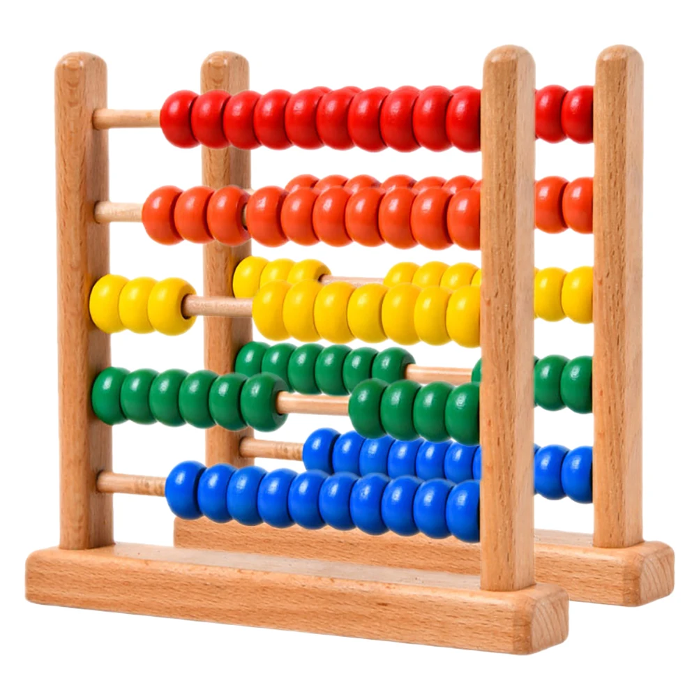 

2 Pcs Five-speed Computing Rack Abacus for Kids Math Learning Calculation Brain Developing Toy Bead Arithmetic Preschool