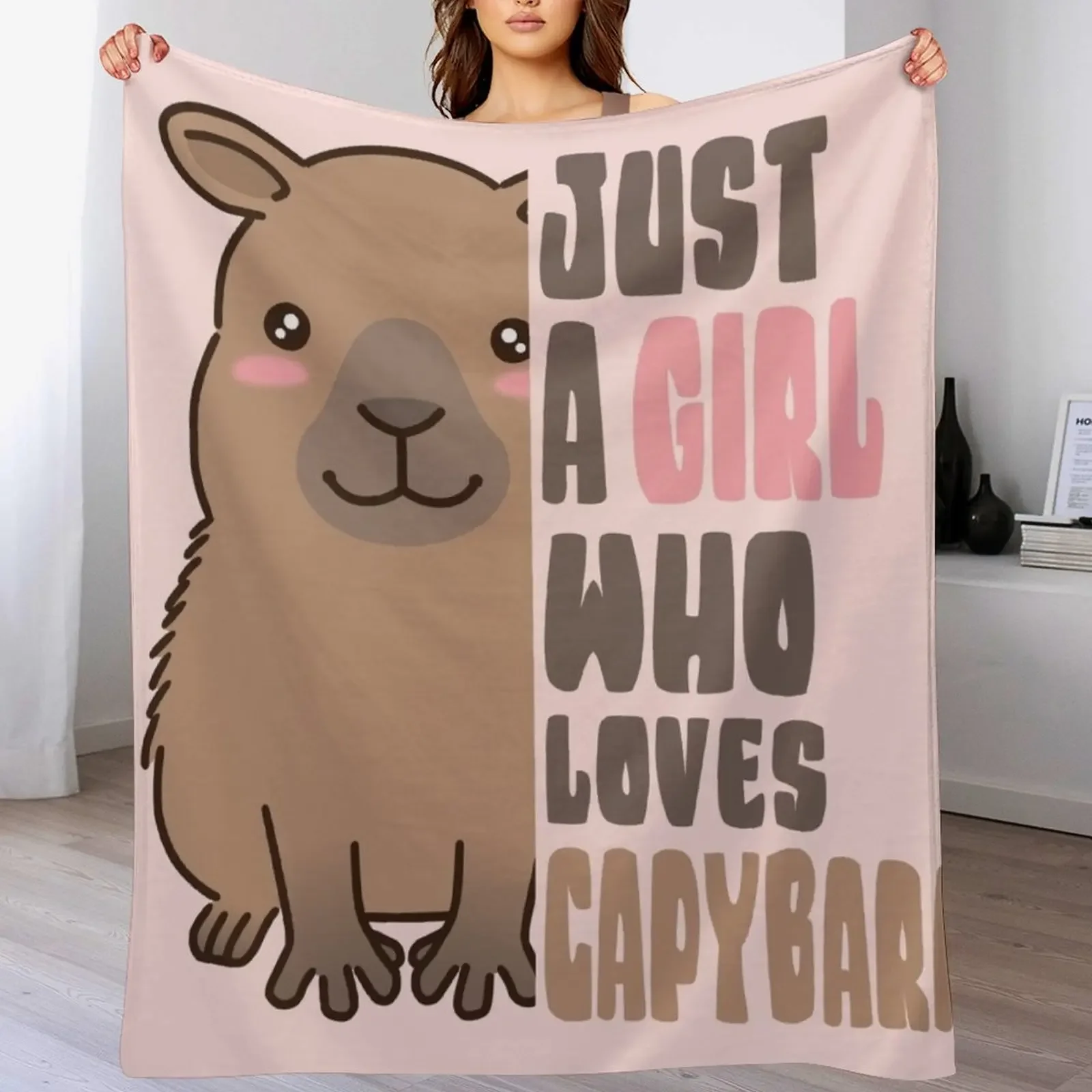 

Just A Girl Who Loves Capybara Throw Blanket Decorative Beds Bed Luxury Blankets