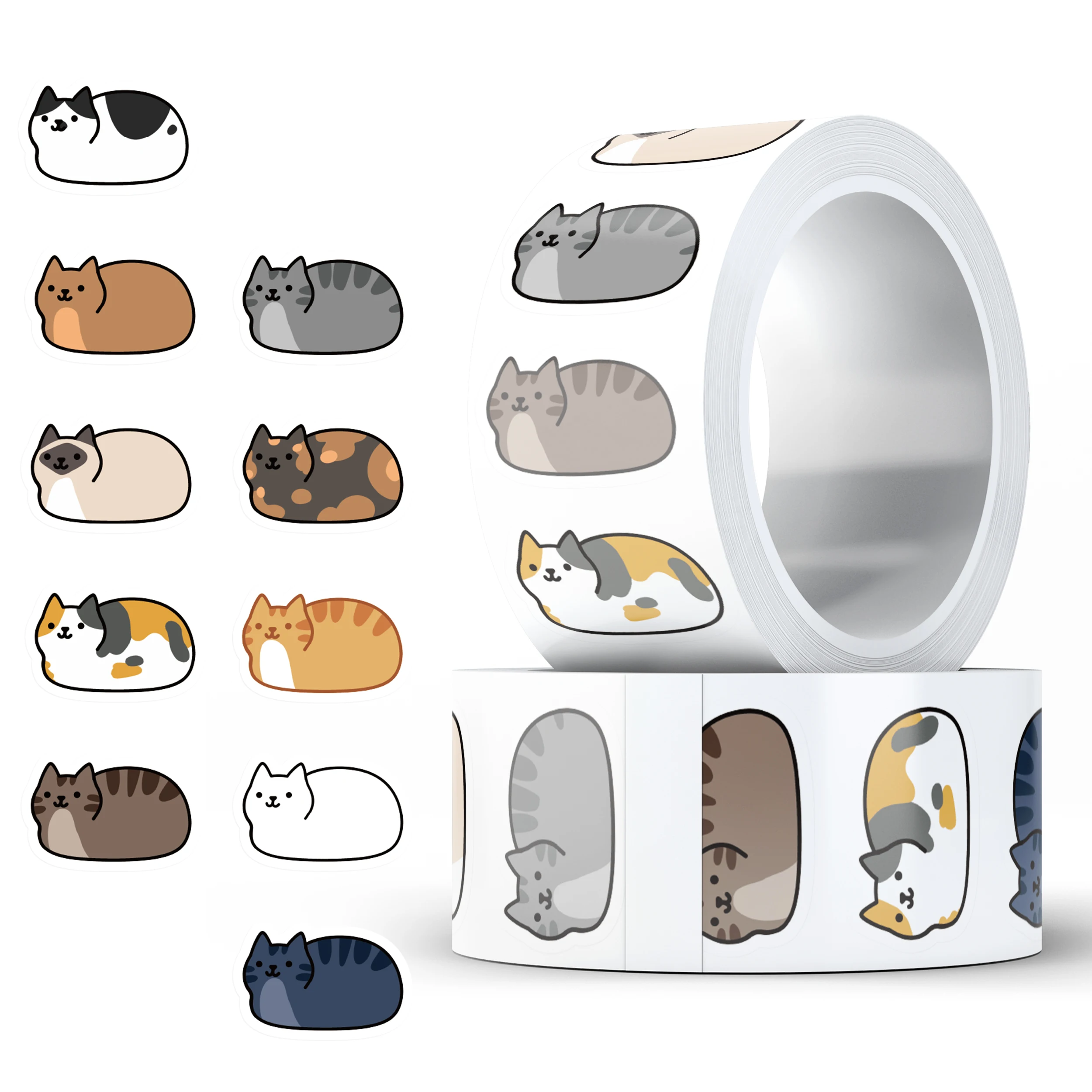 500pcs Cute Cat Sticker Cartoon Funny Decal For Phone Case Laptop Guitar Skateboard Suitcase Envelope Decal Sticker Reward Gift view 4