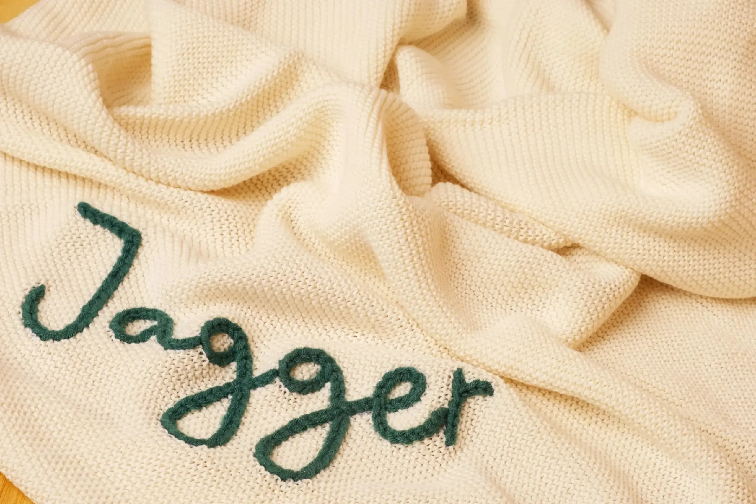 Personalized Baby Blanket, Name Custom Knitted Baby Blanket, Hand Embroidered Name, Embroidered Custom Newborn Gift Package