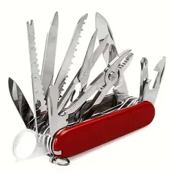 Multifunctional Folding Knife Portable EDC Stainless Steel Pocket Knife Outdoor Camping Emergency Combination Tool