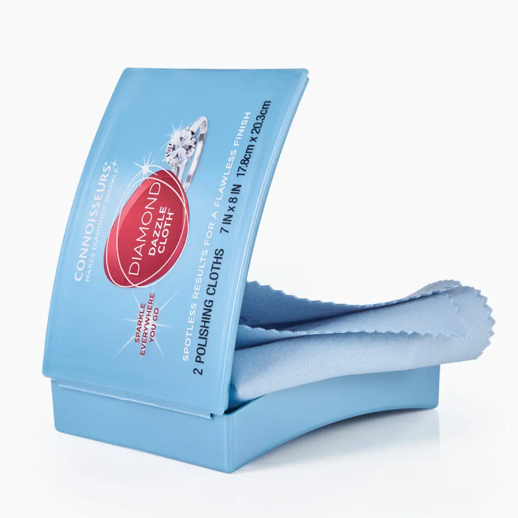 Connoisseurs Compact Diamond Dazzle Cloths Ultrasoft Cleaning Jewellry Polishing Cloth Diamonds Gemstones Brightening Cleaner