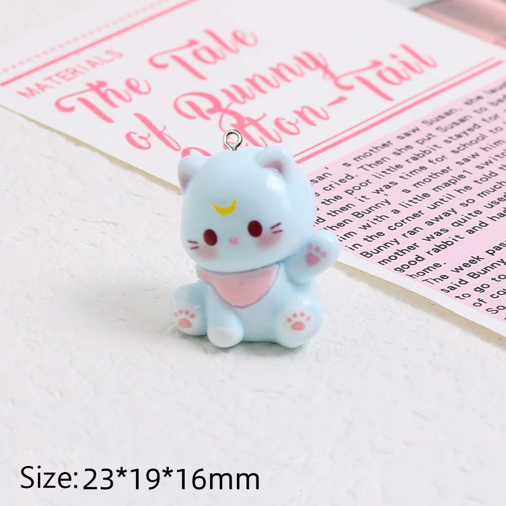 10Pcs Kawaii Cartoon 3D Cat Resin Charms Cute Kitty Animals Pendants for Earrings Keychains DIY Jewelry Make Accessory