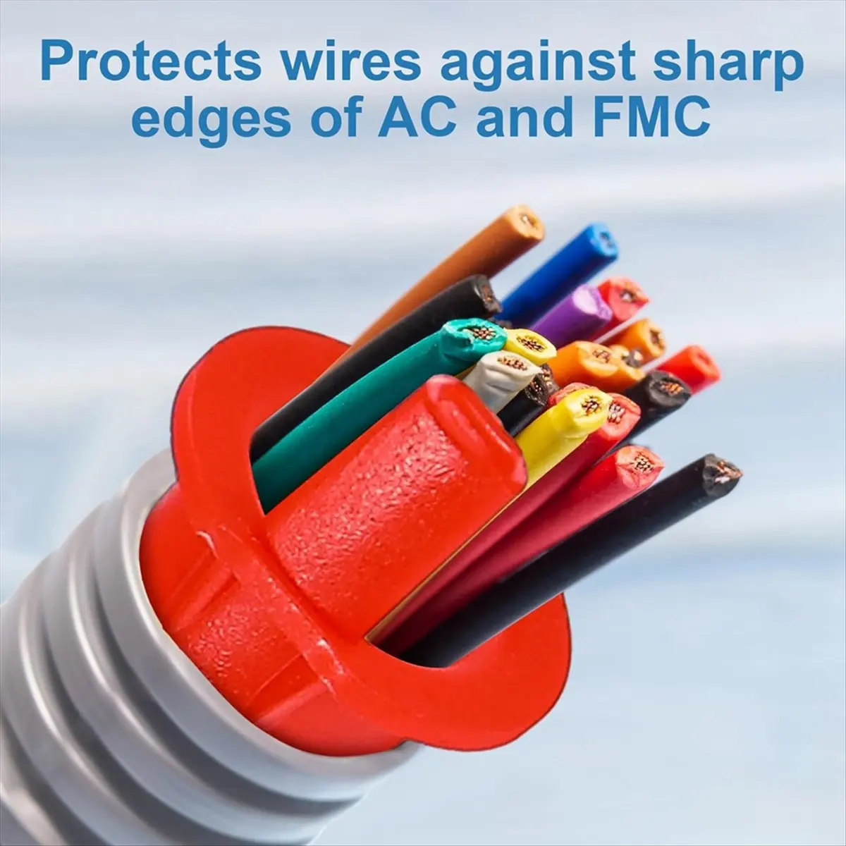 T32C New 100 Pack Anti-Short Bushing 3/8 Inch Electrical /Bx Cable Bushing Red Head Electrical Wire Connectors