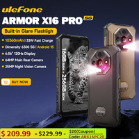 【2025 New】Ulefone Armor X16 Pro 5G Rugged Phone Smartphone Android 15 Up to 16GB+256GB 10360mAh Glare Flashlight Night Camera