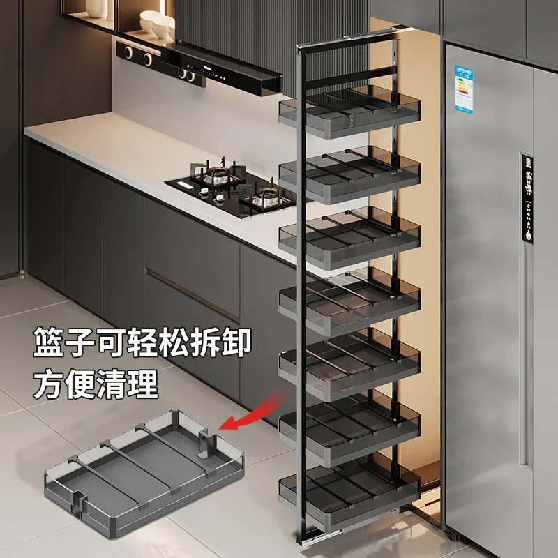 Snack cabinet high cabinet pull basket drawer kitchen cabinet storage