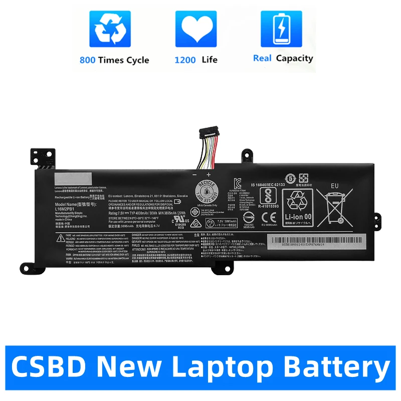 

CSBD New L16L2PB1 L16M2PB1 Laptop Battery For Lenovo Ideapad 320-15IKB -15IAP -15AST -15ABR -14ABR 520-15IKBR 330-15ICN 30WH