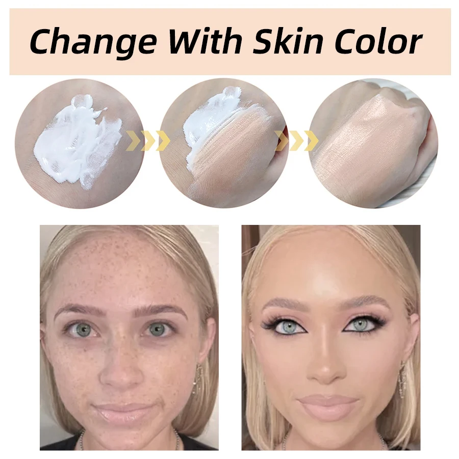 1 PC Fondotinta Base magica che cambia colore Trucco Copertura per il viso nudo Correttore opaco Fondotinta cosmetico in crema liquida a lunga durata