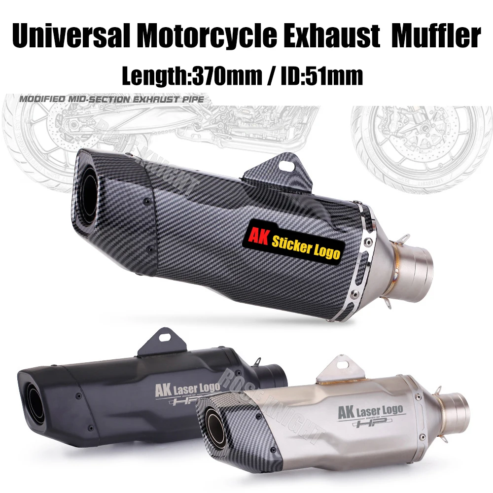 

Universal 51MM AK Off-road Motorcycle Exhaust Muffler Escape For Kawasaki Honda Yamaha Suzuki Bmw Etc Moto Exhaust Modify Parts