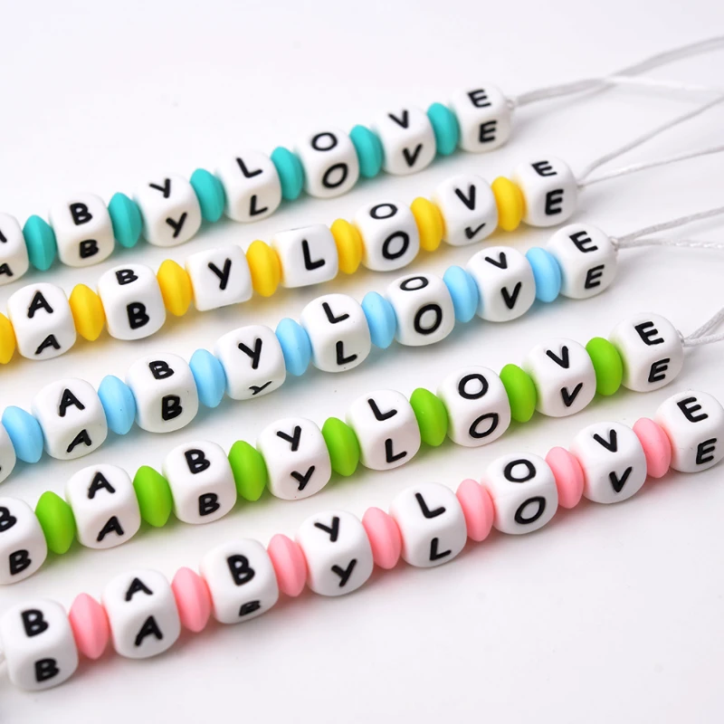 INS Personalized Name Baby Pacifier Clip Pacifier Chain Holder for Baby Teething Soother Chew Toy Dummy Clips Babies Accessories