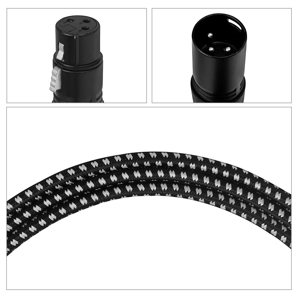

3 Meter Xlr Microphone Cable Nylon Metal ABS Noise Reduction Efficient Audio for Guitar Mic Cord Accessory Xlr Cable