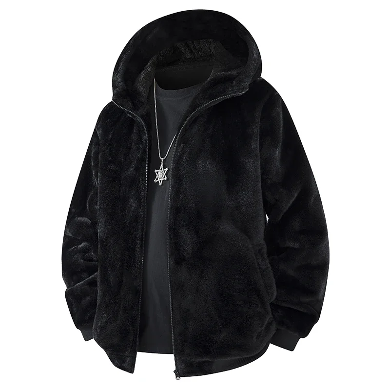 2025 Winter Parka Fleece Jacket Men Men's Fashion Leopard Print Casual Jacket Thickened Warm Hooded Outdoor Women's Windproof