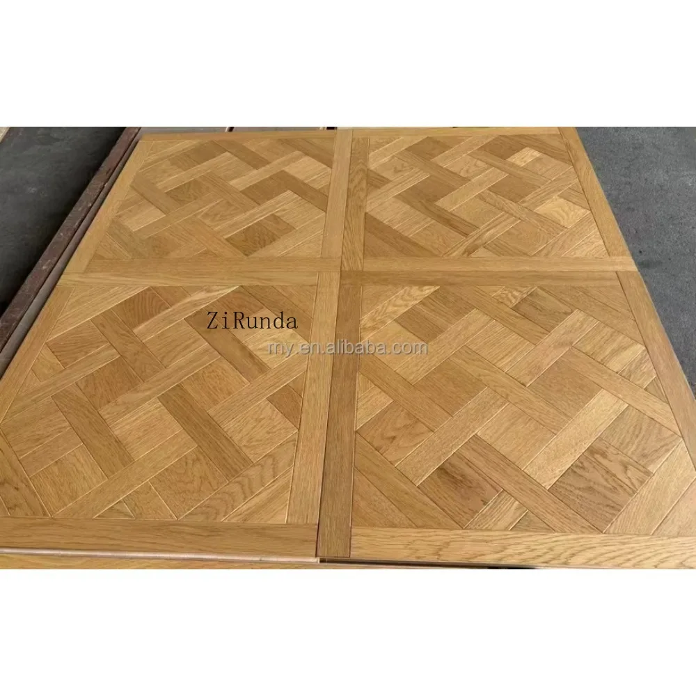 نسخة مخصصة من الأرضيات الخشبية الصلبة المصممة، والأرضيات الخشبية المصقولة من خشب البلوط الأبيض #4