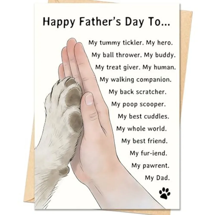 

Fathers Day Card Gifts, Dog Dad Fathers Day Card Gift, Dog Dad Gifts for Men Husband, Happy Father's Day Cards Decorations from