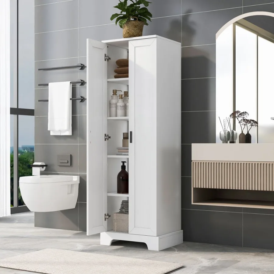 

Storage Cabinet with Two Doors for Bathroom Office Adjustable Shelf MDF Board White Old Sku:WF302824AAK