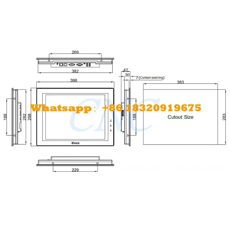 Kinco GH150E HMI Touch Screen 15 Inch 1024*768 Ethernet USB Host New Human Machine Interface Memory Extension Upgrade  MT4720TE