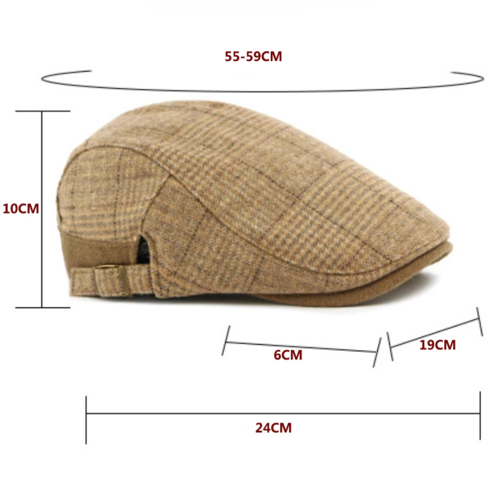HT4934 رجل القبعات النساء جديد الخريف الشتاء الصوف قبعة البيريه منقوشة الفنان الرسام قبعة قابل للتعديل اللبلاب قبعة مسطحة الذكور الإناث قبعة البيريه