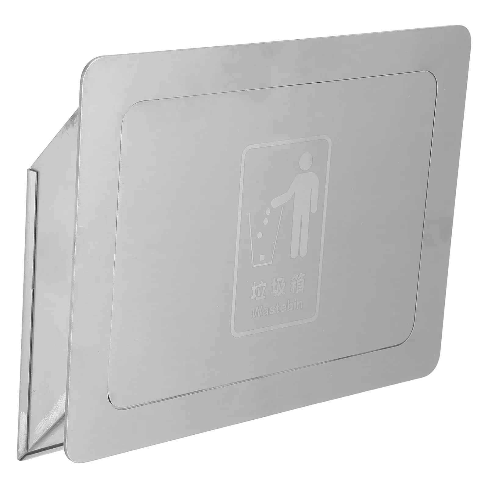 Stainless Steel Flip Top Trash Chute Lid – Side Mounted Built-in Cover for Kitchen & Bathroom Cabinet Waste Management