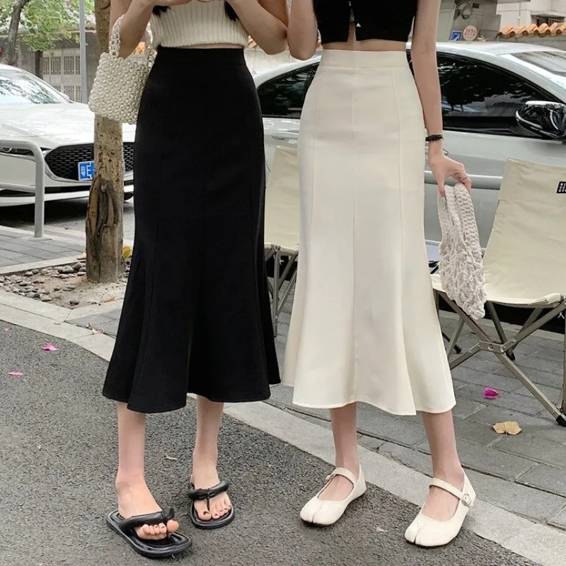 

Fashionable Tailored Fish Tail Half Skirt High Waist Midi Skirt Women's Summer 2025 New Style Polyester Fiber 100%