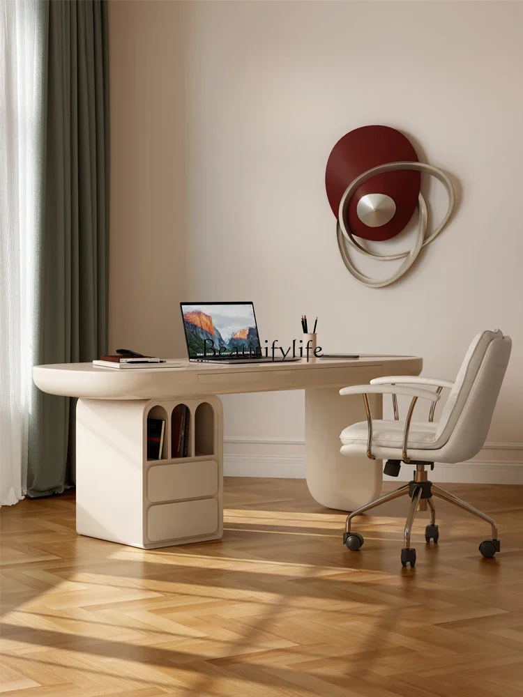 

ls 18French cream style desk modern minimalist designer home study computer desk