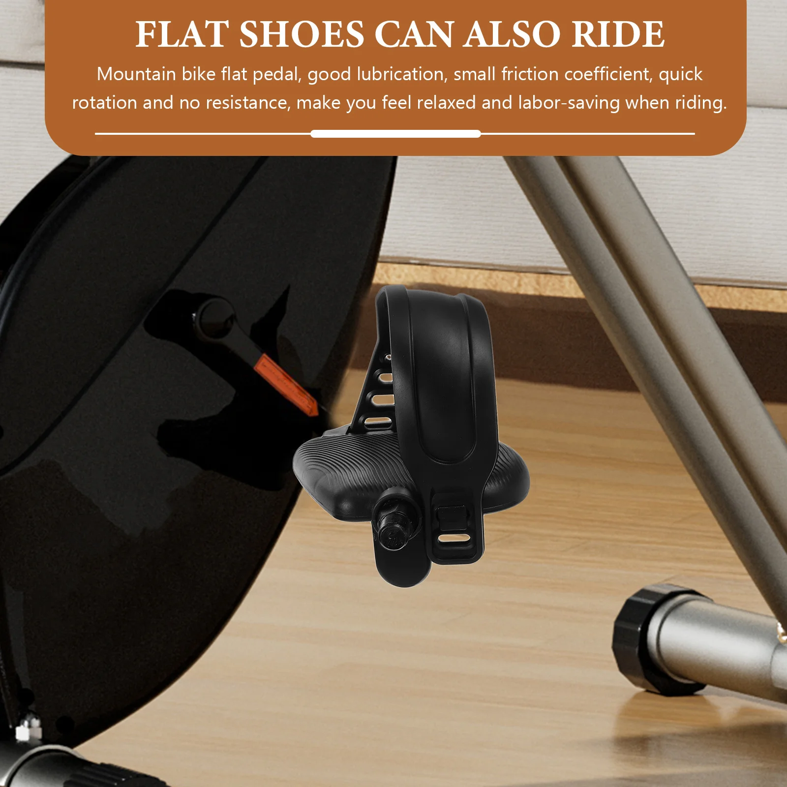 Non-Slip Mountain Bike Pedal Black Universal Platform Flat Pedal For Waterproof Dust-Proof Efficient Cycling Ride