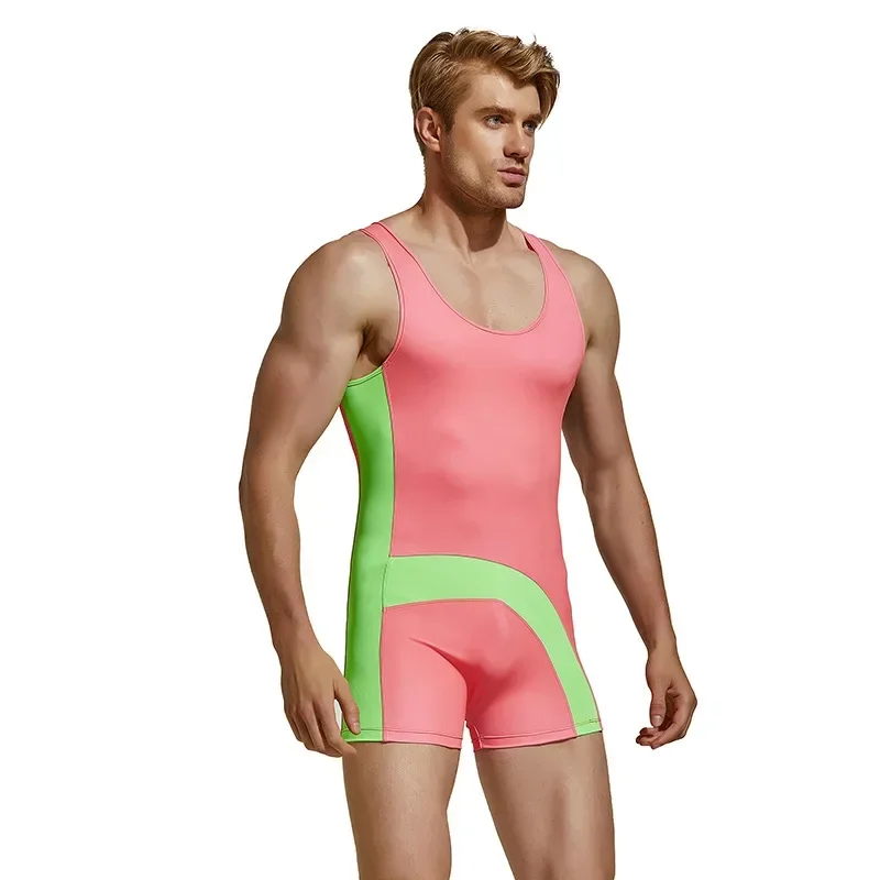 Men‘s Sleeveless One‑Piece Surfing Swimsuit Lightweight Swim Vest Anti‑UV Male Water Sports Bathing Suit