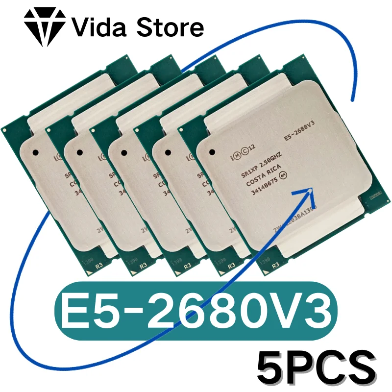 

5 PCS Used Xeon E5-2680V3 E5-2680 V3 E5 2680V3 SR1XP 2.5Ghz 12 Core 30MB Socket LGA 2011-3 E5 2680 V3