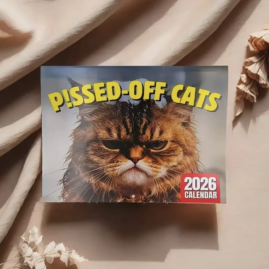 Angry Cat Calendar 2026 - Funny Monthly Planner with Bold 