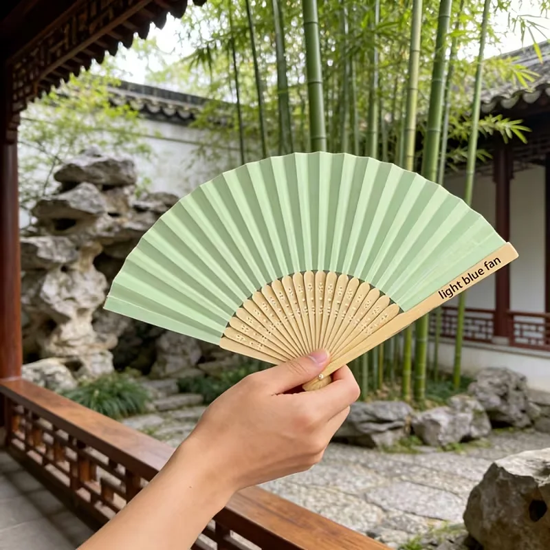 Personalized Customization Light Green. Bamboo Handheld Folding Fan. Country Western Wedding Fan - Party Favors and Fans, Used for Wedding Gifts, Parties, Home, Brides. Summer Party Gifts. Gift for Wife.