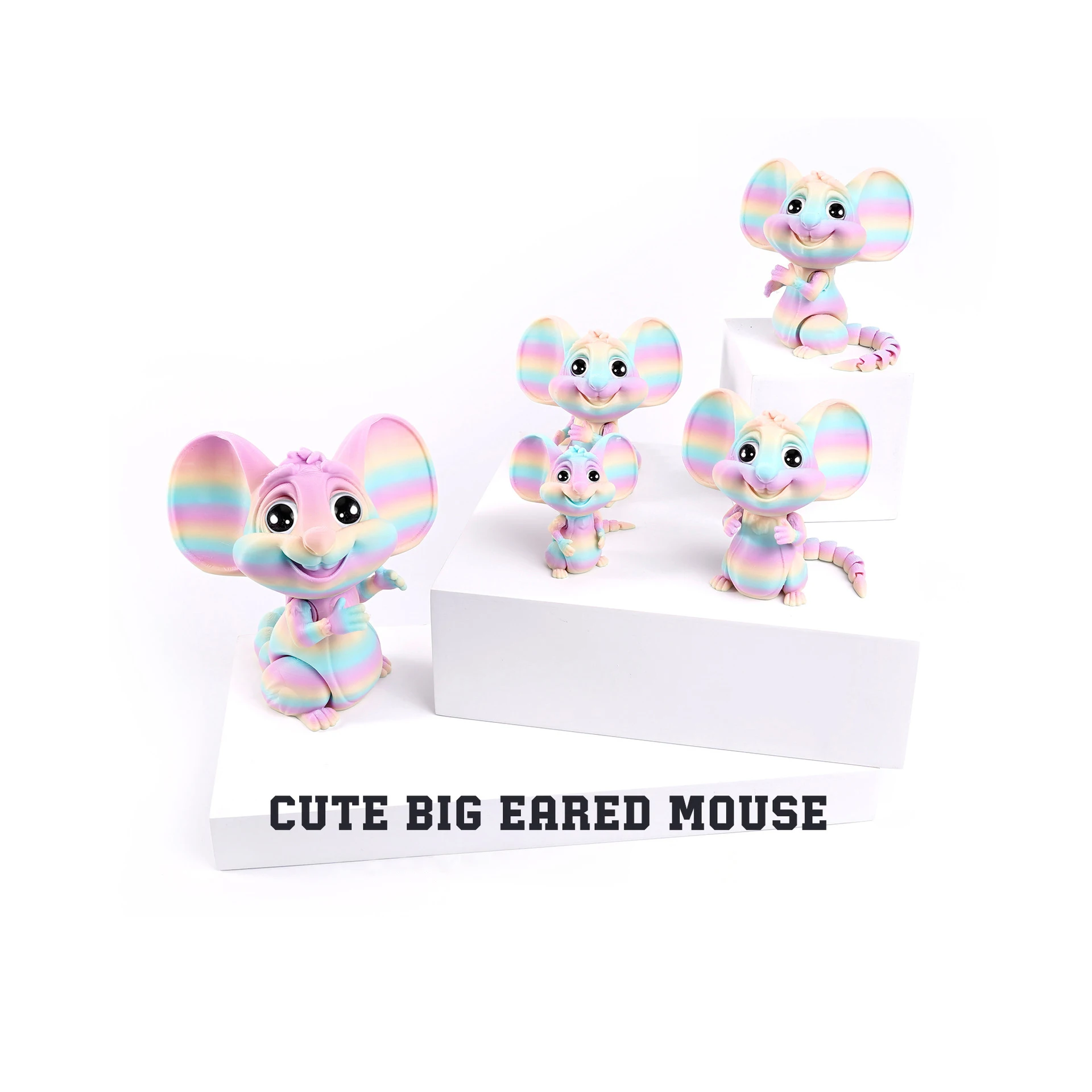3D printed big ear mouse decoration cute pet ornament toy cute and movable integrated joint mouse ornament