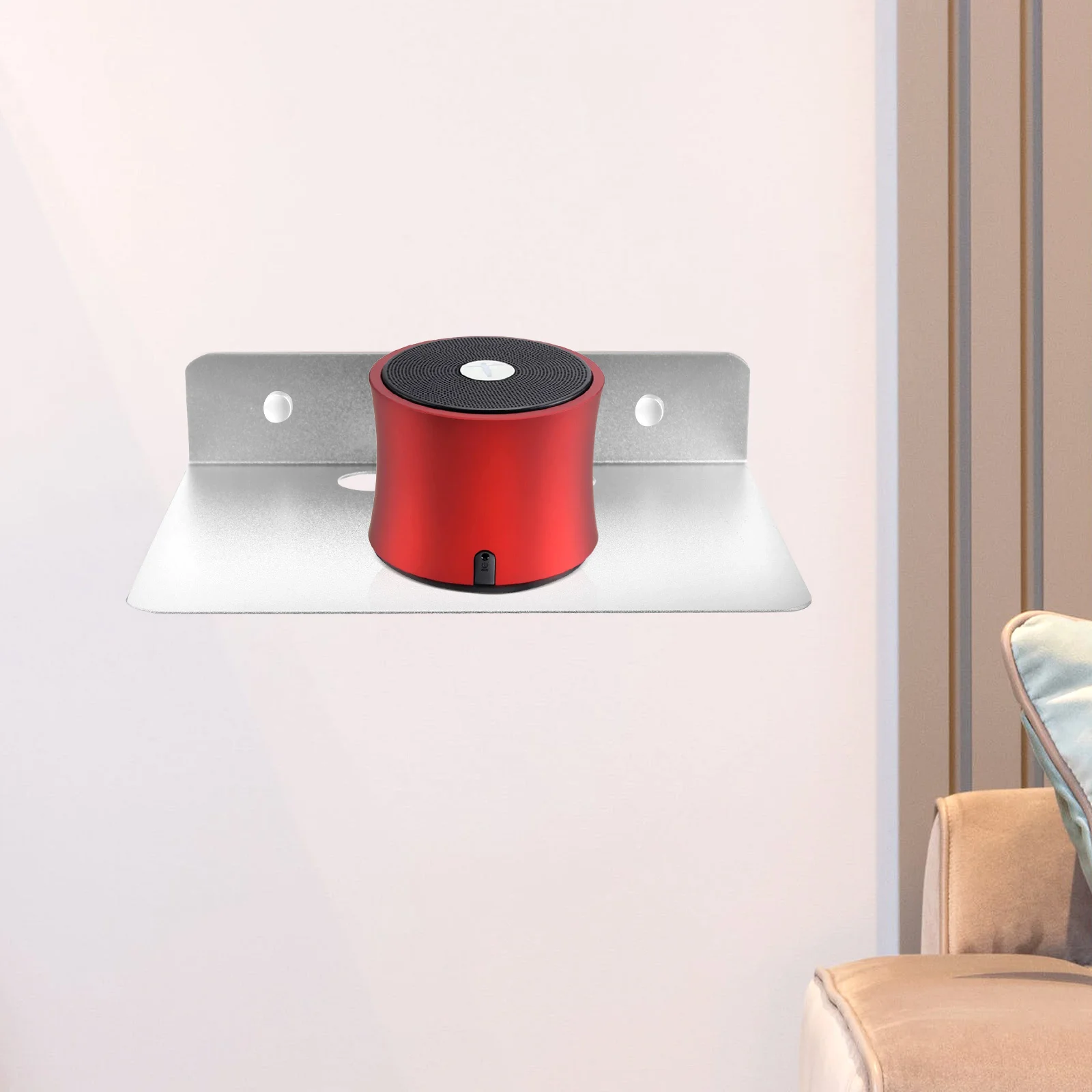 

Small Wall Floating Shelf Aluminum Storage Organizer for Kitchen Bathroom Garage Craft Room Monitor Mount